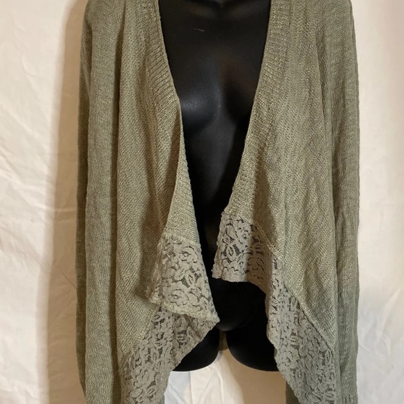 Pink Republic green open front cardigan Medium - Picture 2 of 8